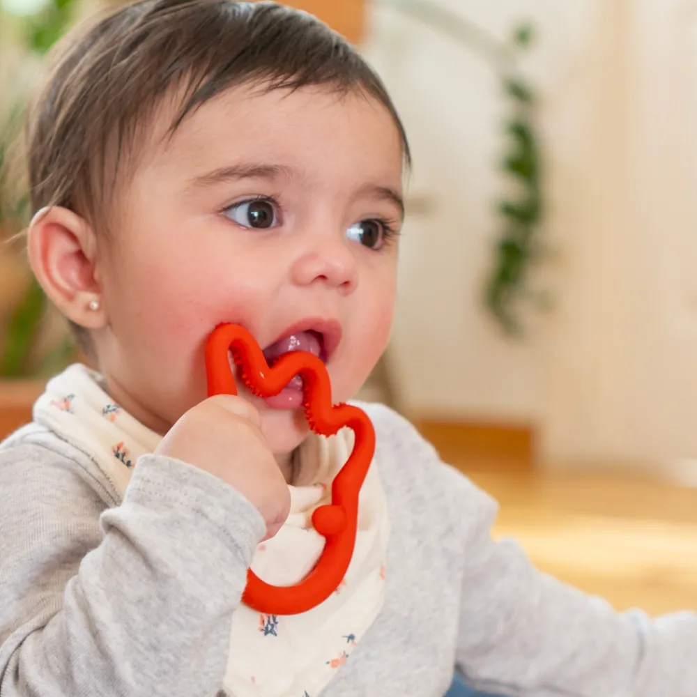 HOPTOYS 1er Éveil<Anneau De Dentition Pieuvre Rouge