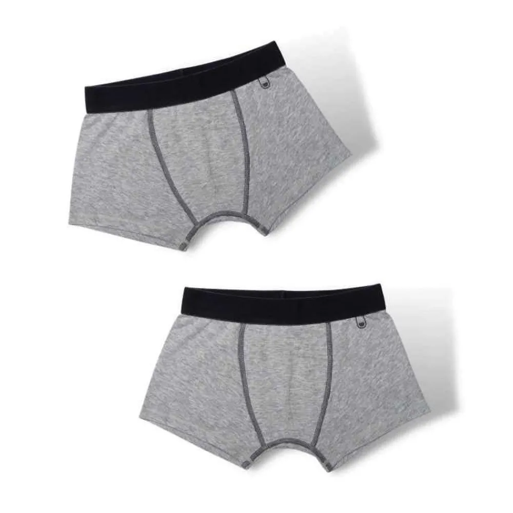 HOPTOYS Vêtements Besoins Spécifiques*Boxers Garcon Ultra Doux Gris - Lot De 2