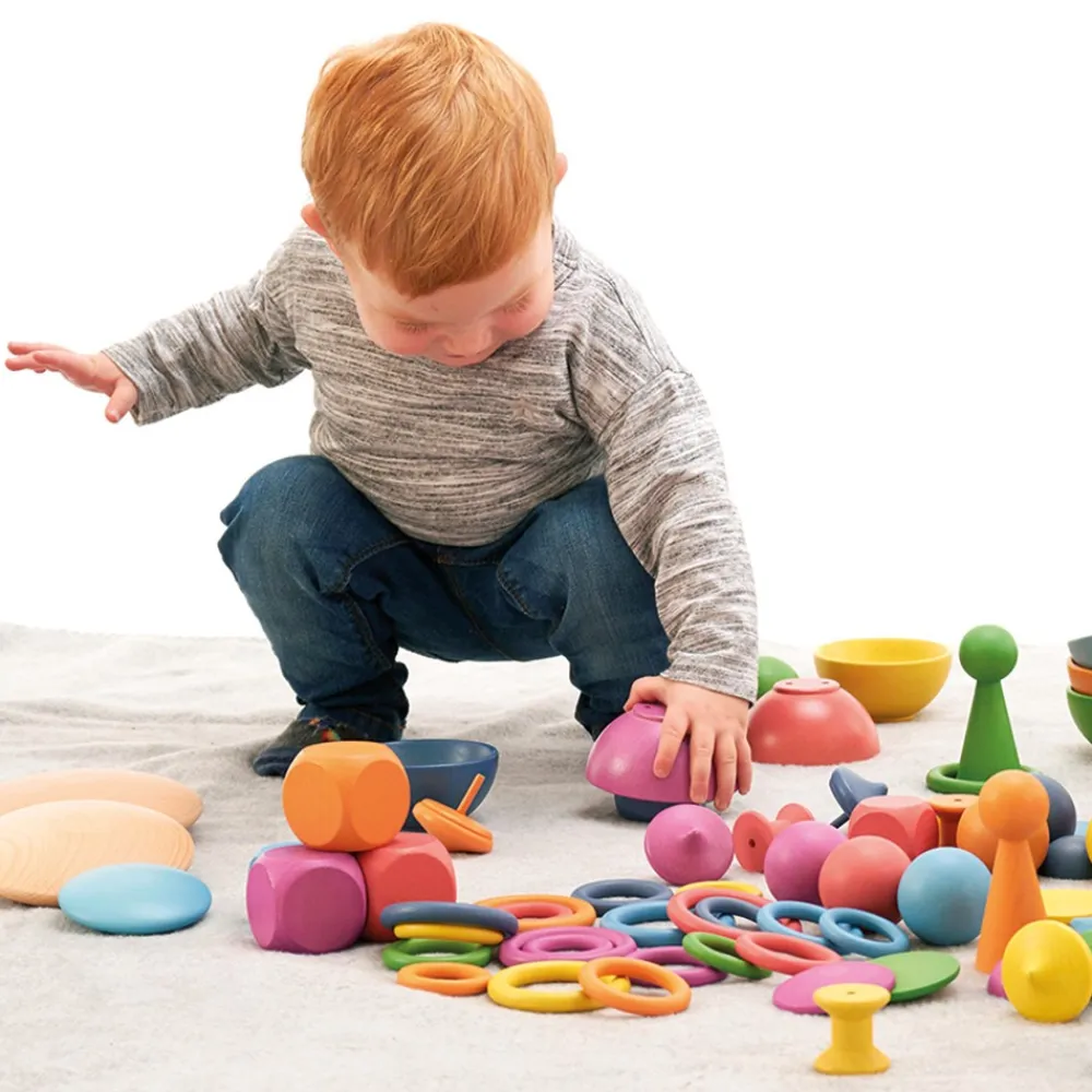 HOPTOYS Stimulation Sensorielle*Coffret De 84 Jouets En Bois Jumbo