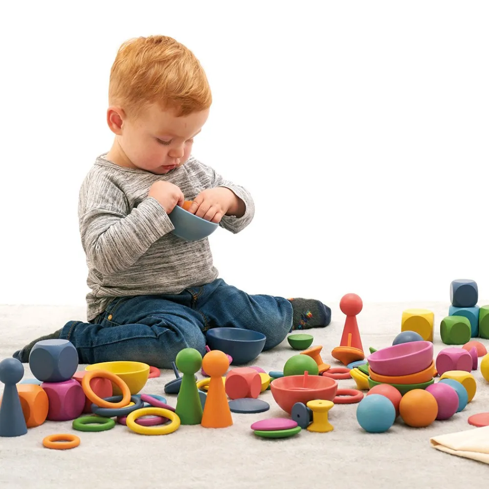 HOPTOYS Stimulation Sensorielle*Coffret De 84 Jouets En Bois Jumbo