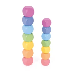 HOPTOYS Jeux Éducatifs Sensoriels*Cubes En Bois Arc-En-Ciel