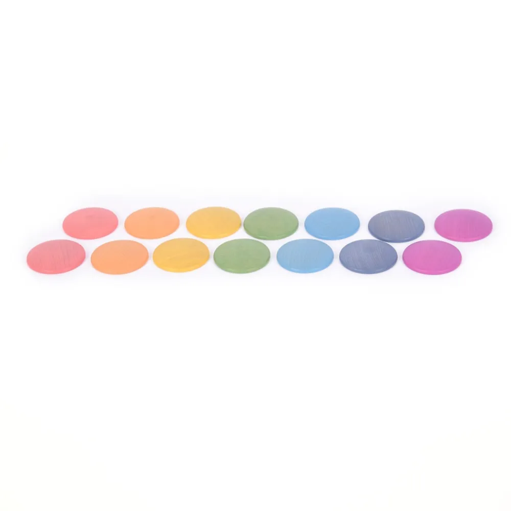 HOPTOYS Motricité Fine Ergothérapie<Disques En Bois Arc-En-Ciel
