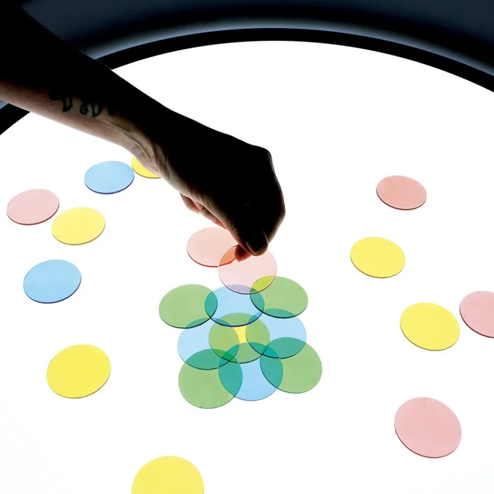 HOPTOYS Matériel Montessori & Reggio*Disques Translucides Colores X 200