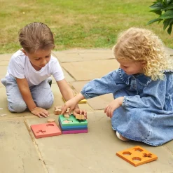 HOPTOYS Matériel Montessori & Reggio*Empileur De Formes En Bois Arc-En-Ciel