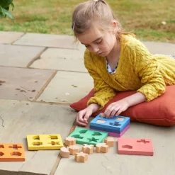 HOPTOYS Matériel Montessori & Reggio*Empileur De Formes En Bois Arc-En-Ciel