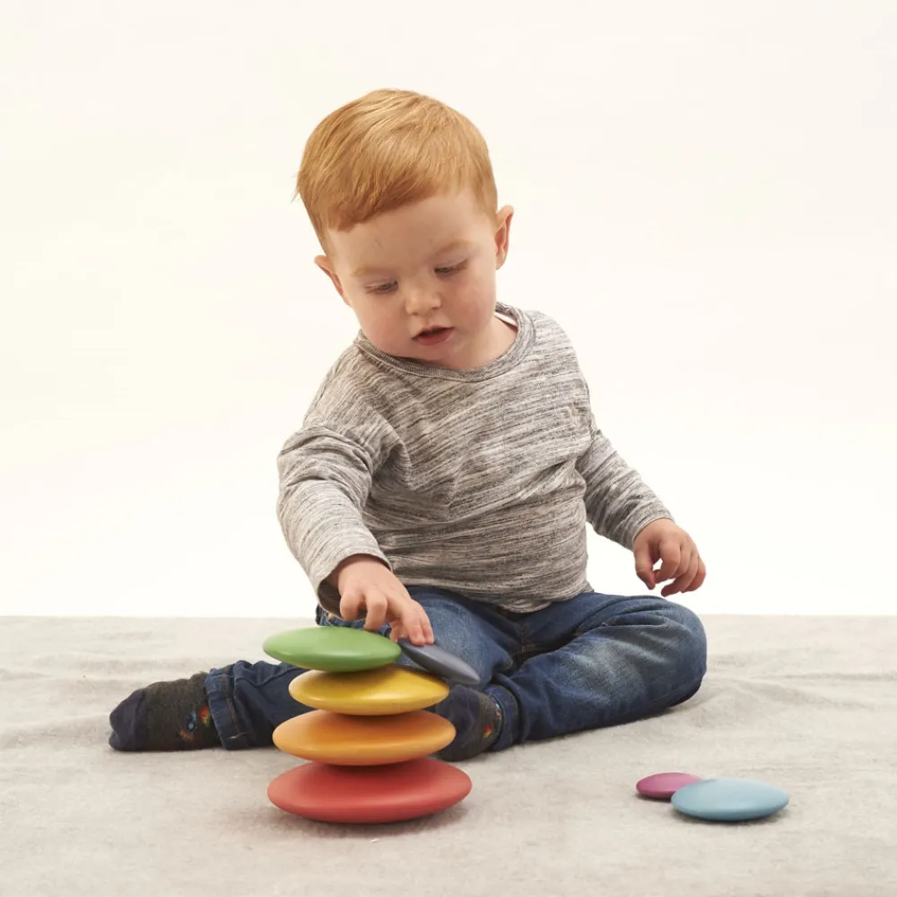 HOPTOYS Motricité Fine Ergothérapie<Galets En Bois Arc-En-Ciel X 7