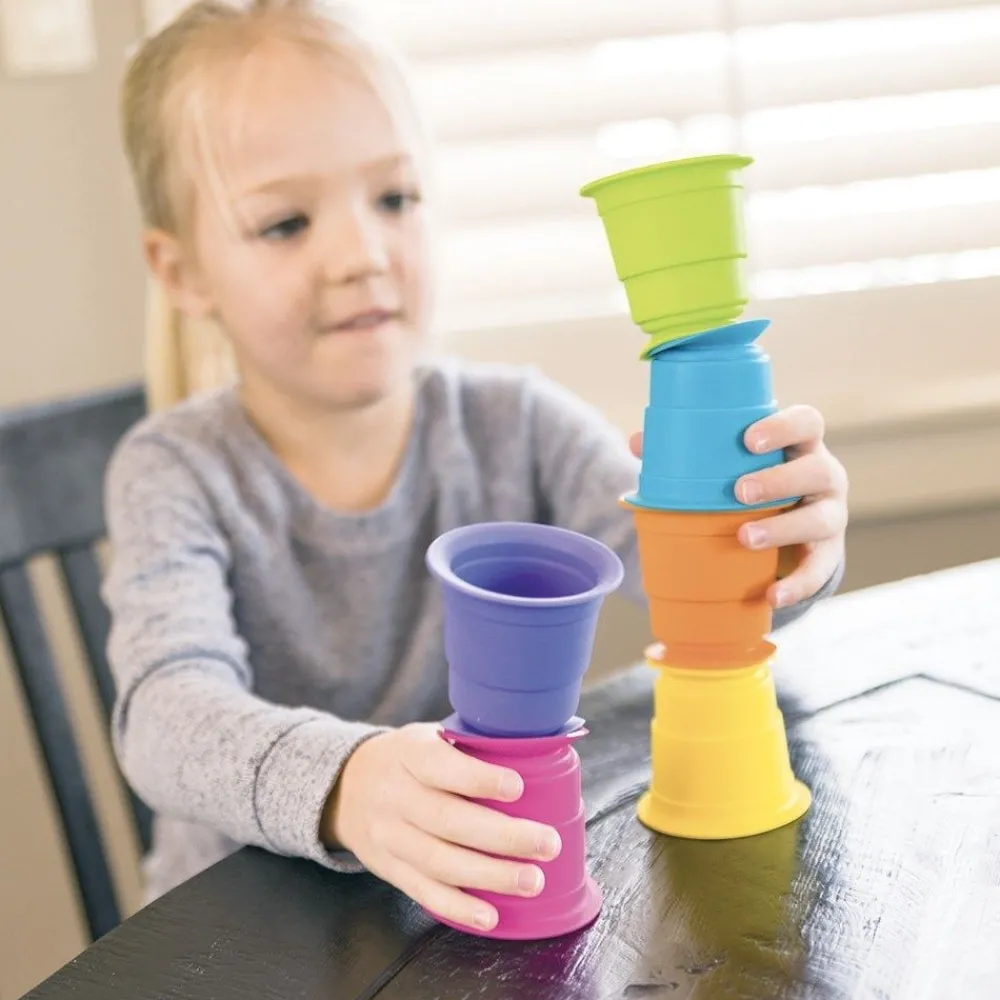 HOPTOYS Motricité Fine*Gobelets D'Empilage Ventouse Par 6