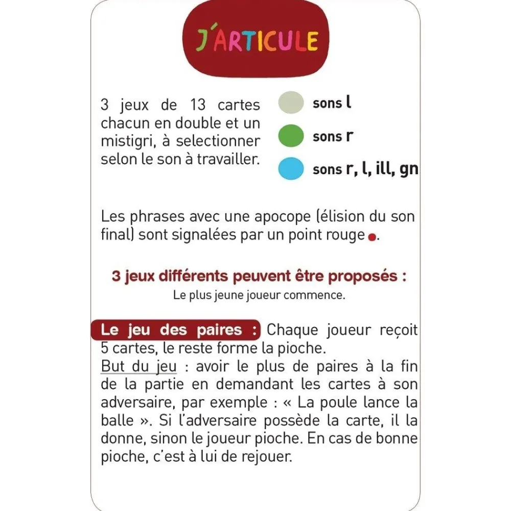 HOPTOYS Jeux Éducatifs*J'Articule Les Sons R-L-Ill-Gn