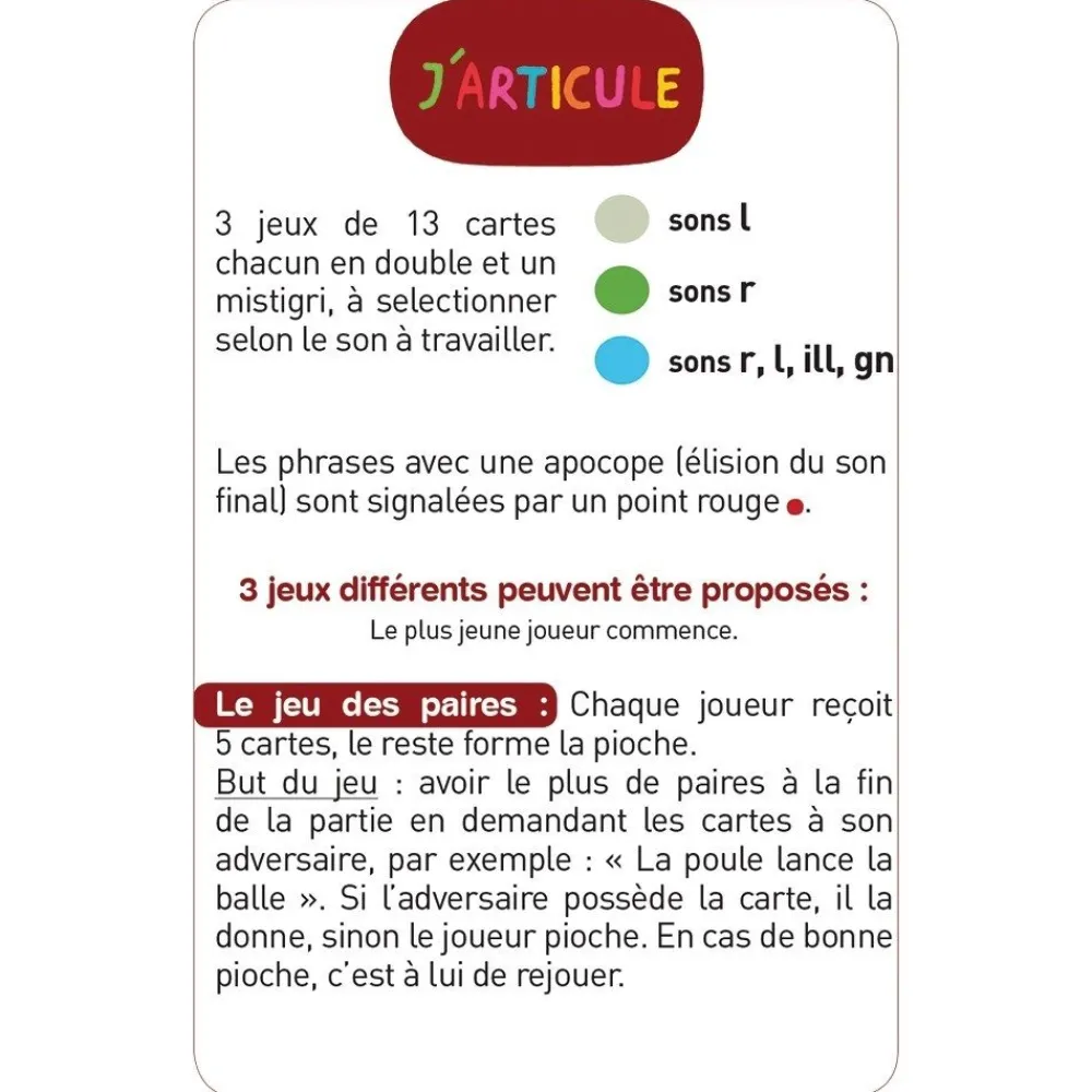 HOPTOYS Perception Visuelle & Auditive<J'Articule Les Sons R-L-Ill-Gn
