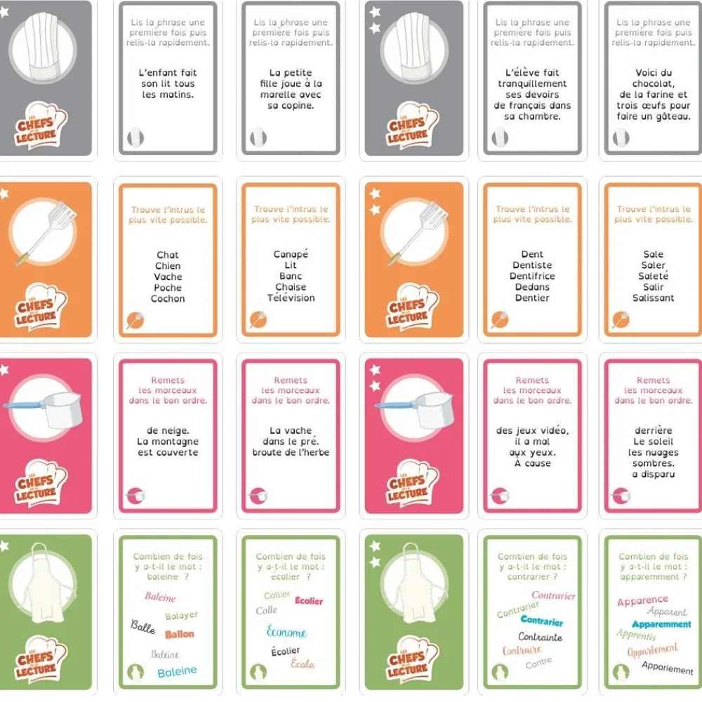 HOPTOYS Jeux Éducatifs*Les Chefs De La Lecture
