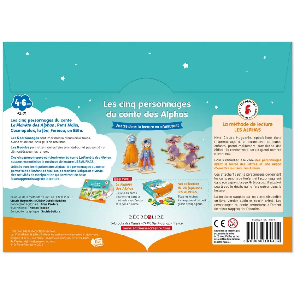 HOPTOYS Jeux Éducatifs*Les Cinq Personnages Du Conte Des Alphas