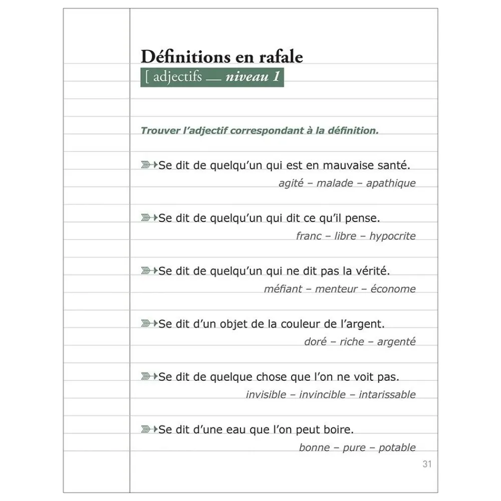 HOPTOYS ReÉducation Cognitive, Troubles Neurologiques<Les P'Tits Cahiers Pour Cogiter – N°5 Definitions En Rafale
