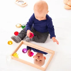 HOPTOYS Matériel Montessori & Reggio*Petit Plateau Miroir En Bois