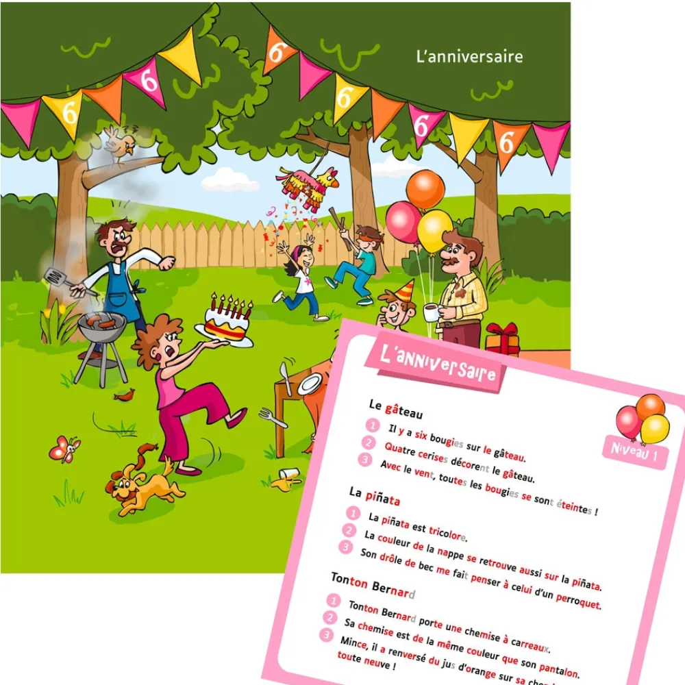 HOPTOYS Lexique, Imagerie, Langage Oral<Phrasobox - La Plage - Le Camping - L'Anniversaire