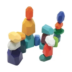 HOPTOYS Mathématiques, Formes & Couleurs*Pierres A Empiler En Bois X 21