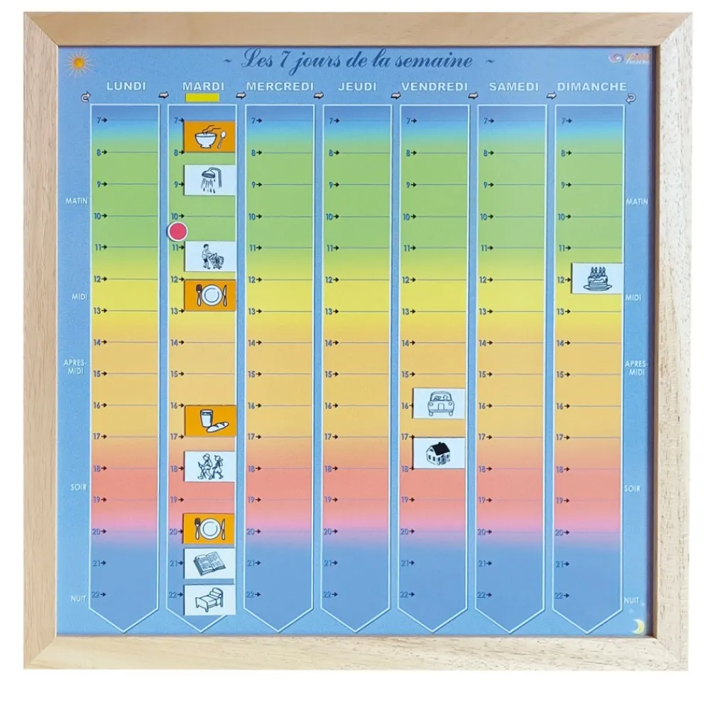 HOPTOYS Dyspraxie*Planning Semaine En Bois