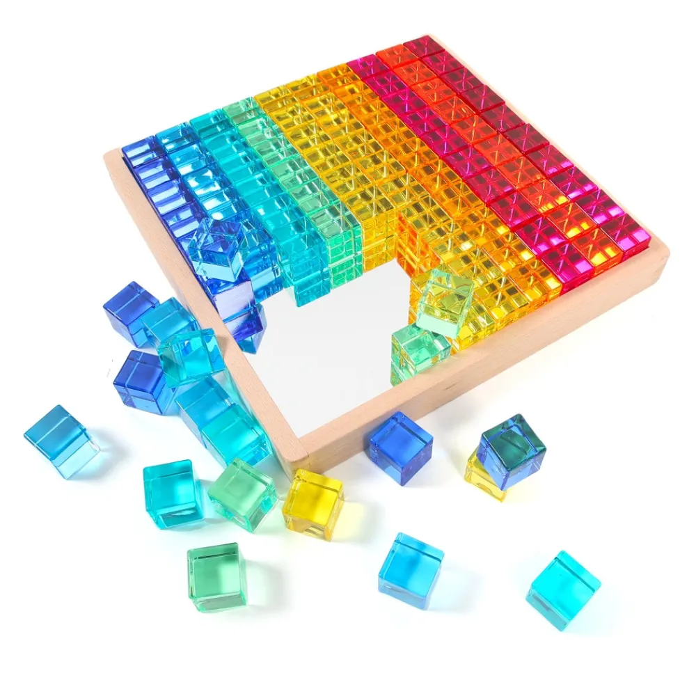 HOPTOYS Encourager La Coopération<Plateau Miroir 100 Gem Cubes