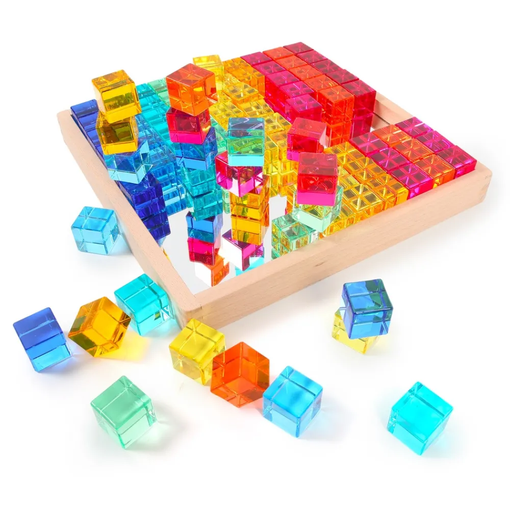 HOPTOYS Encourager La Coopération<Plateau Miroir 100 Gem Cubes