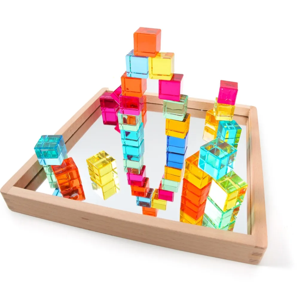 HOPTOYS Encourager La Coopération<Plateau Miroir 100 Gem Cubes