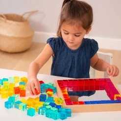 HOPTOYS Encourager La Coopération<Plateau Miroir 100 Gem Cubes