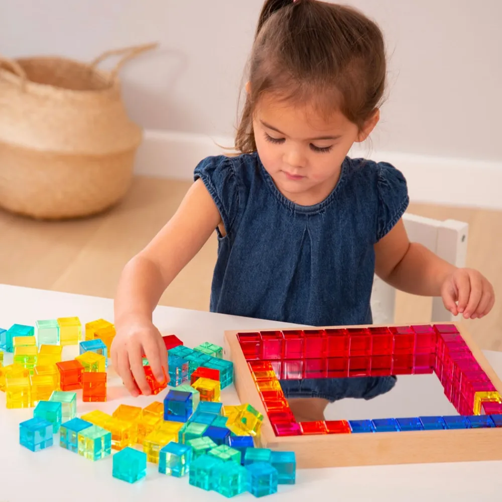 HOPTOYS Encourager La Coopération<Plateau Miroir 100 Gem Cubes