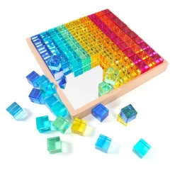 HOPTOYS Matériel Montessori & Reggio*Plateau Miroir 100 Gem Cubes