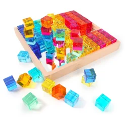 HOPTOYS Matériel Montessori & Reggio*Plateau Miroir 100 Gem Cubes