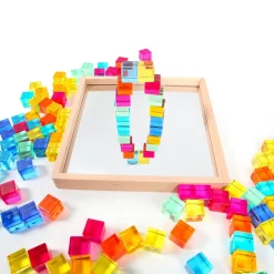 HOPTOYS Matériel Montessori & Reggio*Plateau Miroir 100 Gem Cubes