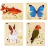 HOPTOYS Attention, Attention Divisee, Concentration<Puzzle Bois Animaux Par 4