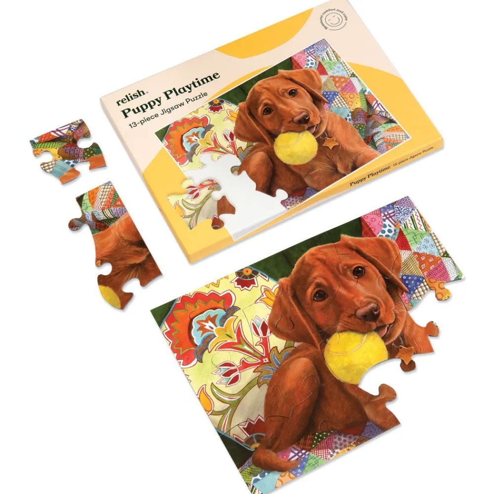 HOPTOYS Stimulation Motrice*Puzzle Ergonomique - Chiot - 13 Pieces