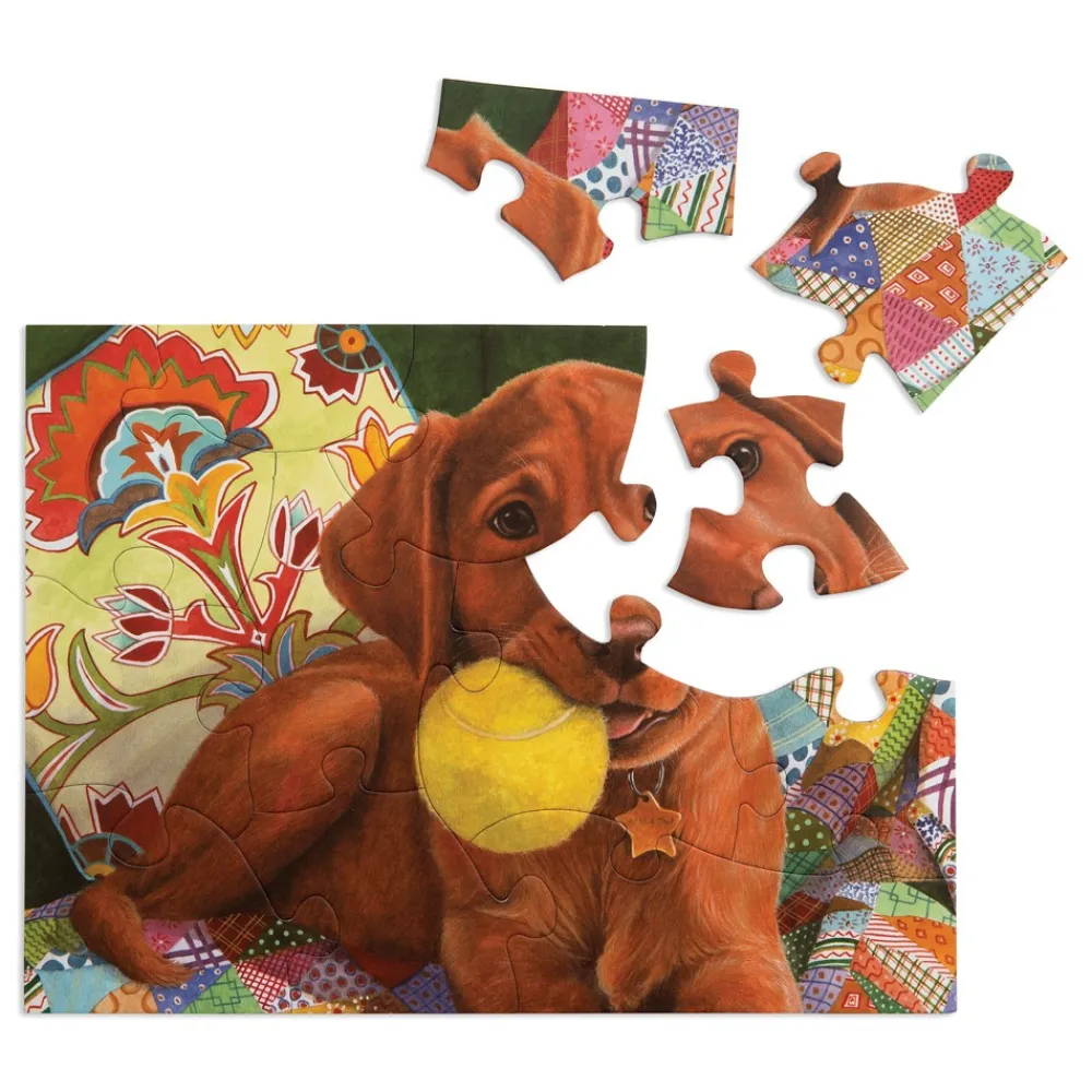 HOPTOYS Stimulation Motrice*Puzzle Ergonomique - Chiot - 13 Pieces