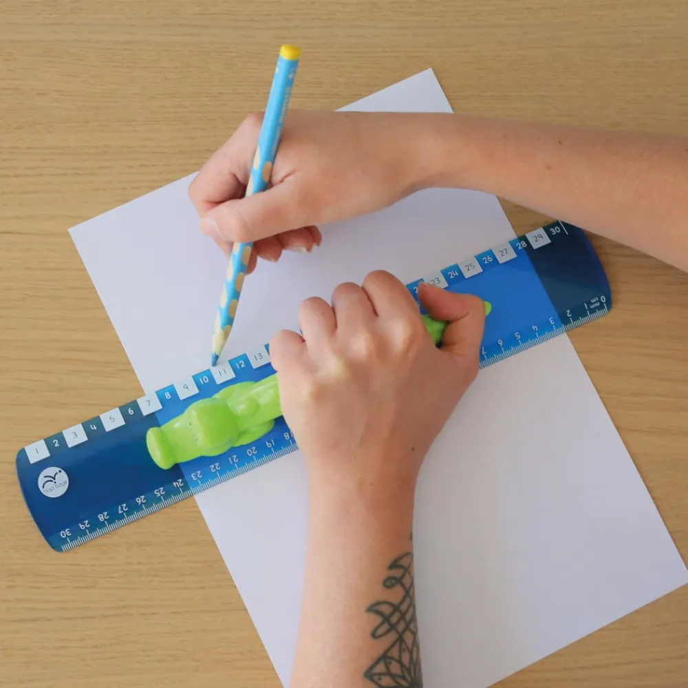 HOPTOYS Outils D'Adaptation Scolaire*Regle Avec Poignee Crocodile