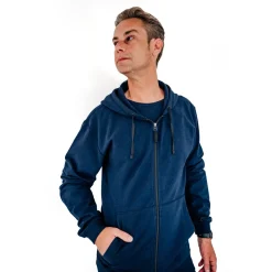 HOPTOYS Vêtements Besoins Spécifiques*Sweat A Capuche Zippe Adulte - Bleu