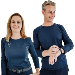 HOPTOYS Vêtements Besoins Spécifiques*T-Shirt Adulte Ultra Doux Manches Longues - Bleu