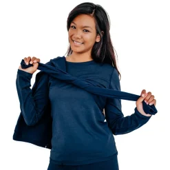 HOPTOYS Vêtements Besoins Spécifiques*T-Shirt Adulte Ultra Doux Manches Longues - Bleu