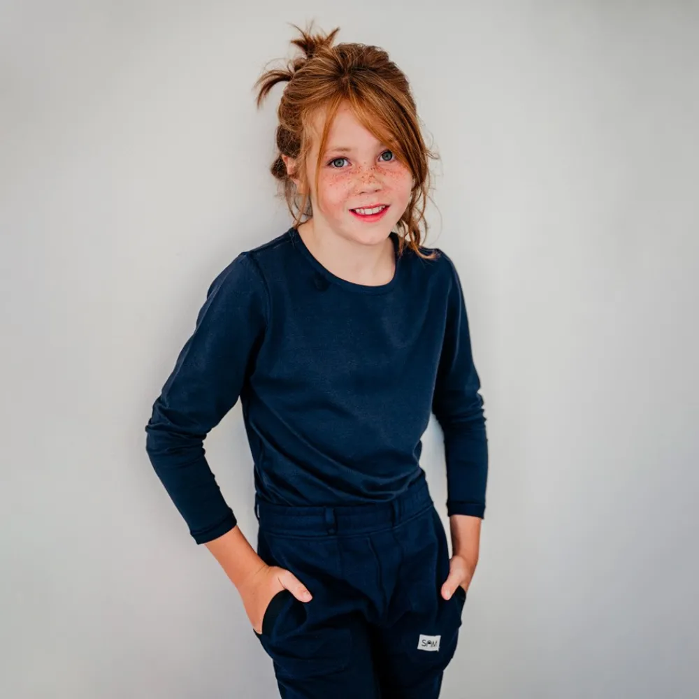 HOPTOYS Vêtements Besoins Spécifiques*T-Shirt Enfant Ultra Doux Manches Longues - Bleu